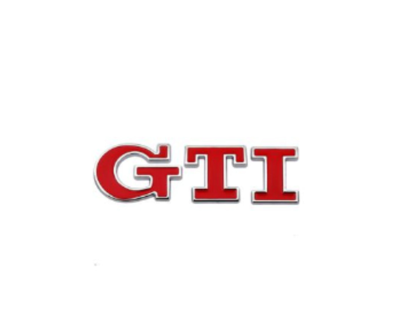 VW GTI Metal Boot Badge Red (with Chrome Background)
