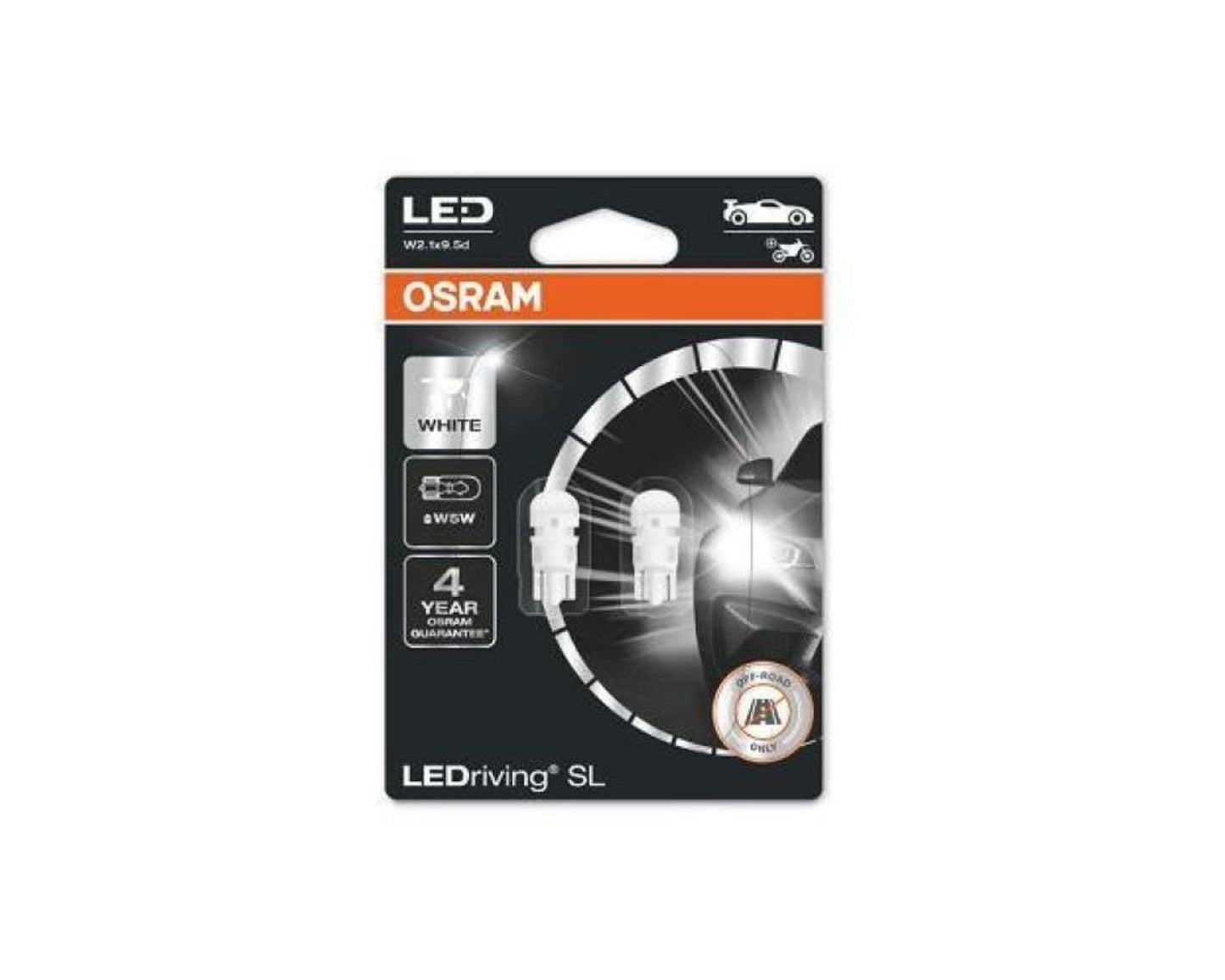 Osram W5W SL LED Push-In Bulbs (White)